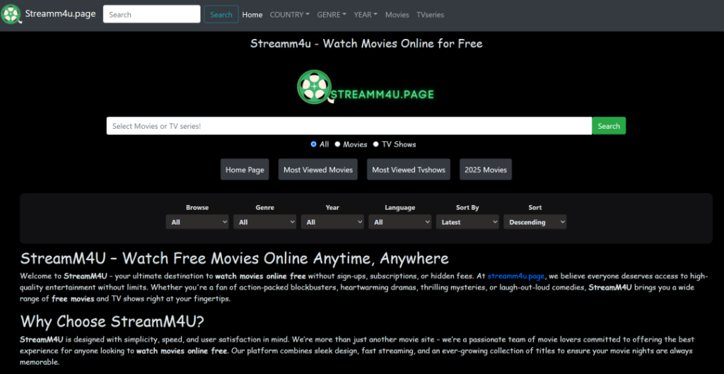 Streamm4u new site